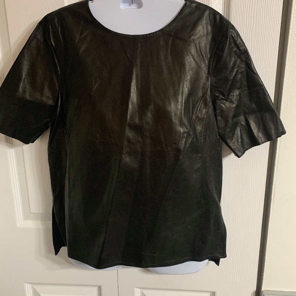 Faux Leather top,   Size  Medium  NWT